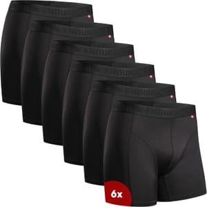 DANISH ENDURANCE Men's Boxers Anti-Chafe Long/Regular 6 Pack Black XL