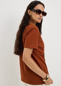 Orange Leopard Palm Print T-Shirt - XS