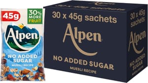 Alpen No Added Sugar Muesli, High Fibre, Vegetarian, Pack-30