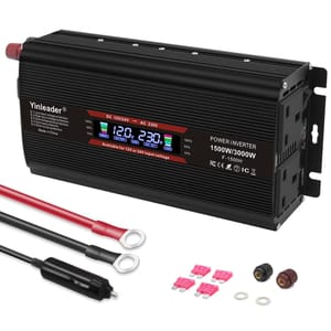 Yinleader 1500/3000W Auto-Detect DC to 240V Inverter, 2 UK Sockets