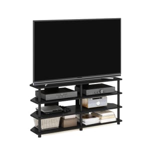 Furinno ECON TV Stand, 4-Tier Corner Entertainment Center, Blackwood