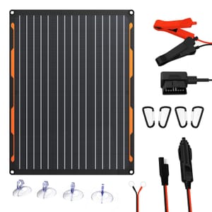 FlexSolar 12V 20W Solar Car Battery IP67 Waterproof Trickle Charger
