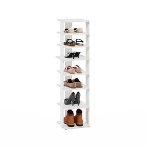 Furinno COMPACT 8-Tier Free-Standing Shoe Rack, White