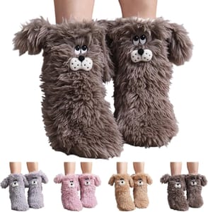 Womens Fluffy Monster Slipper Socks