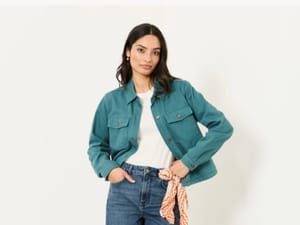 Thea Teal Blue Denim Jacket