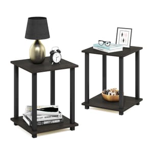 Furinno Simplistic 2-Tier Side Tables, Espresso (Set of 2)