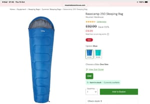 Basecamp 250 Sleeping Bag - Blue
