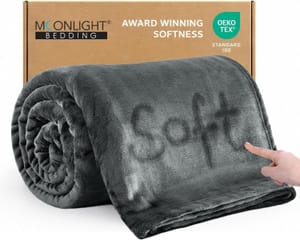 Moonlight Fleece Throw Blanket, Dark Gray, 4x5 Ft, 130x150 Cm