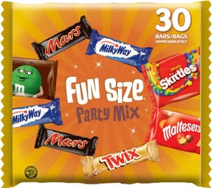 Mars Mixed Sweets Chocolate 30 Variety Funsize Bags 540g (£4.95/£4.67 S&S)