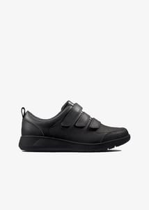 Clarks Scape Sky Kid Leather School Shoes - Black - Extra Wide