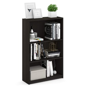 Furinno JAYA 3-Tier Adjustable Shelves Bookcase Espresso