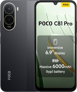 Poco C81 Pro Smartphone 4+256GB Black 6.9-Inch Display
