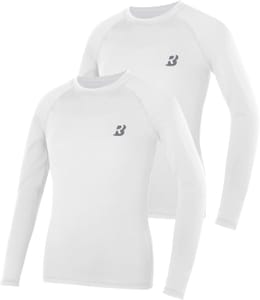 Roadbox Boys Long Sleeve Compression Shirts 2-Pack, Quick Dry