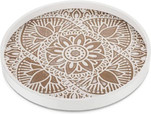 Rustic Wooden Serving Tray, 30cm round Centrepiece