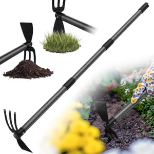 Heavy-Duty Garden Hoe, Double Digging Tiller, 140cm