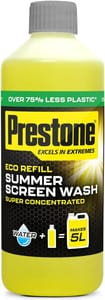 Prestone Eco Summer Screenwash Concentrate, Dilutes to 5L, Streak-Free