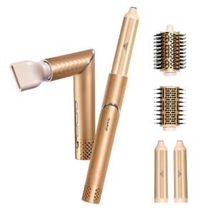 GLAMUP 5-in-1 Flexible Styler, Air Curler & High-Speed Dryer, Gold