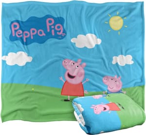 Peppa Pig Silky Touch Blanket 152x127 Cm, Peppa and George