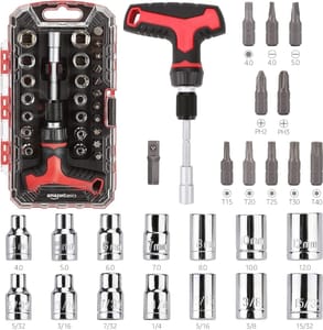 Amazon Basics 27-Piece Ratchet Screwdriver Set - Black
