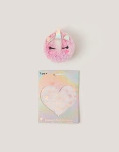 Unicorn Hair Brush & Nail Stickers Gift Set