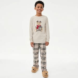 Kids Teddy Christmas Pyjamas - 1-2 Years