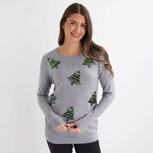 Grey Trees Christmas Jumper - Grey.