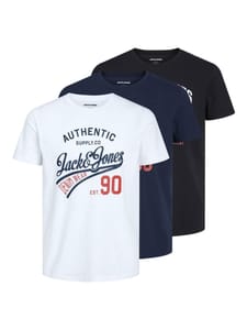 Jack Jones Logo Crew Neck T-Shirts Pack 3 XS