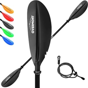 OVERMONT Aluminum Kayak Paddle, 230 Cm, Lightweight, Leash