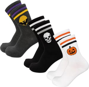 SereneSage 3 Pairs Halloween Socks, Cute Spooky Novelty Gift