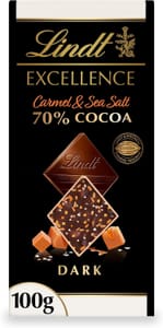 Lindt Excellence Caramel Sea Salt Dark Bar 100g - £3.32 S&S