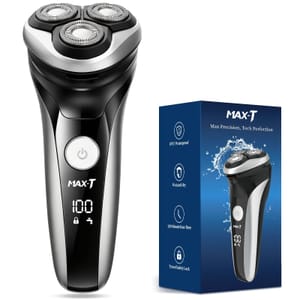 MAX-T Mens Electric Razor with Pop-up Trimmer, Waterproof, Type-C