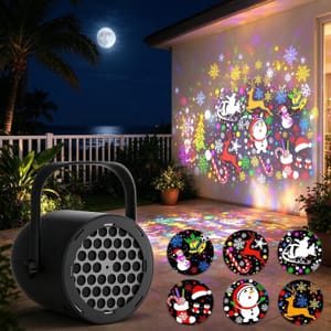 Christmas Projector Light with 16 Slides - Black