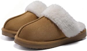 Litfun Womens Winter Fuzzy Foam Slippers - Chestnut, UK 66.5