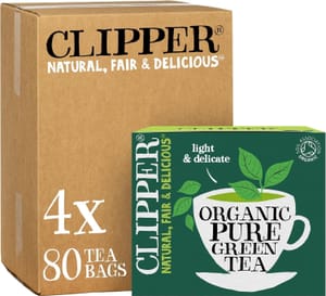 Clipper Organic Fairtrade Pure Green Tea 4x80 Teabags - £11.40 S&S