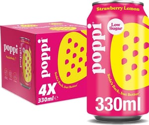 Poppi Strawberry Lemon Sparkling Soda 330ml Can 4 Pack - £1.90 S&S