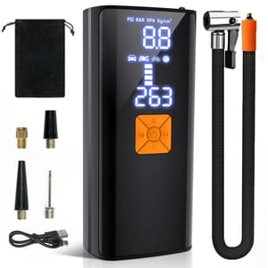GarageRock Tyre Inflator, 150 PSI, Cordless, LCD Gauge, 20000mAh, Black