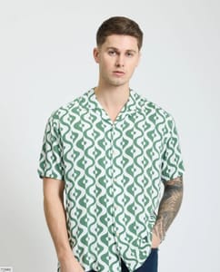 Ben Sherman Carnaby Geo Print Shirt - Forest