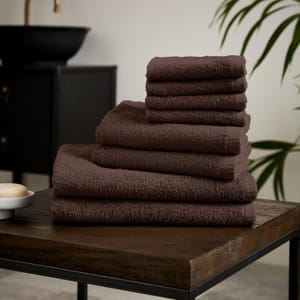 Catherine Lansfield Quick Dry Cotton 8-Piece Towel Set Chocolate