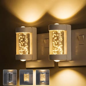 2-Pack Plug-in LED Night Lights: Touch Dim, Auto Sensor, 3000K
