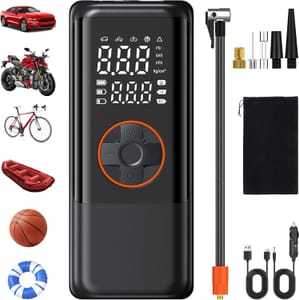 OHFAMO Portable Tire Inflator 150 PSI Auto-Shutoff Cordless 12V LCD