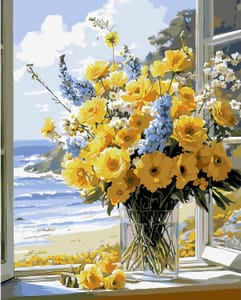 QENSPE Paint by Numbers Kit for Adults 16x20 Yellow Flowers
