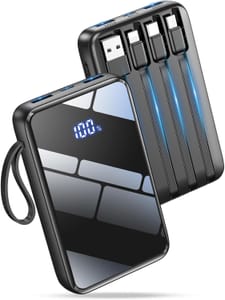 4-Cable Portable Charger 15000mAh Fast Charging