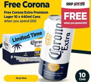 Free Corona Extra Premium Lager 10 X 440ml Cans When You Spend £60
