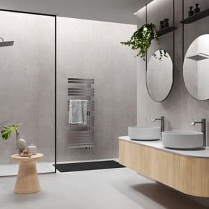 Wetwall Elite Double Post Formed Pewter Terrazzo Shower Panel 2420 X 580mm