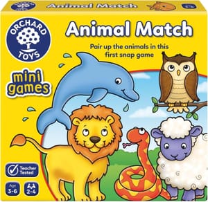 Orchard Toys Animal Match Mini Travel Memory Game Ages 3-6