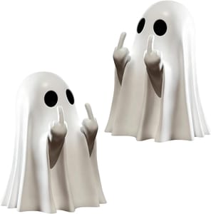 2-Pack Halloween Middle Finger Ghost Ornaments for Indoor Decor