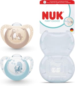 NUK First Choice Baby Dummies 0-6m Orthodontic Soothers 2-Pack