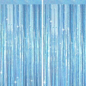 G2PLUS Blue Holographic Foil Curtain 1m X 2.5m (2pcs)