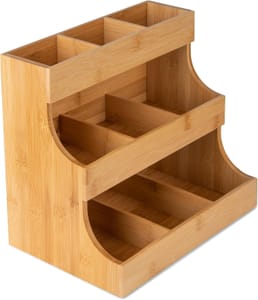 Theodore Vertical Bamboo Tea Bag Organizer, Holds 180 Bags