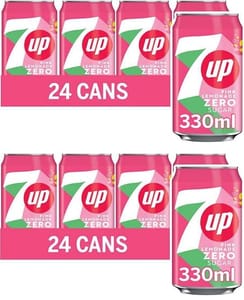 2x 7UP Zero Pink Lemonade, 330ml X 24 Pack (Max S&S £12.15)
